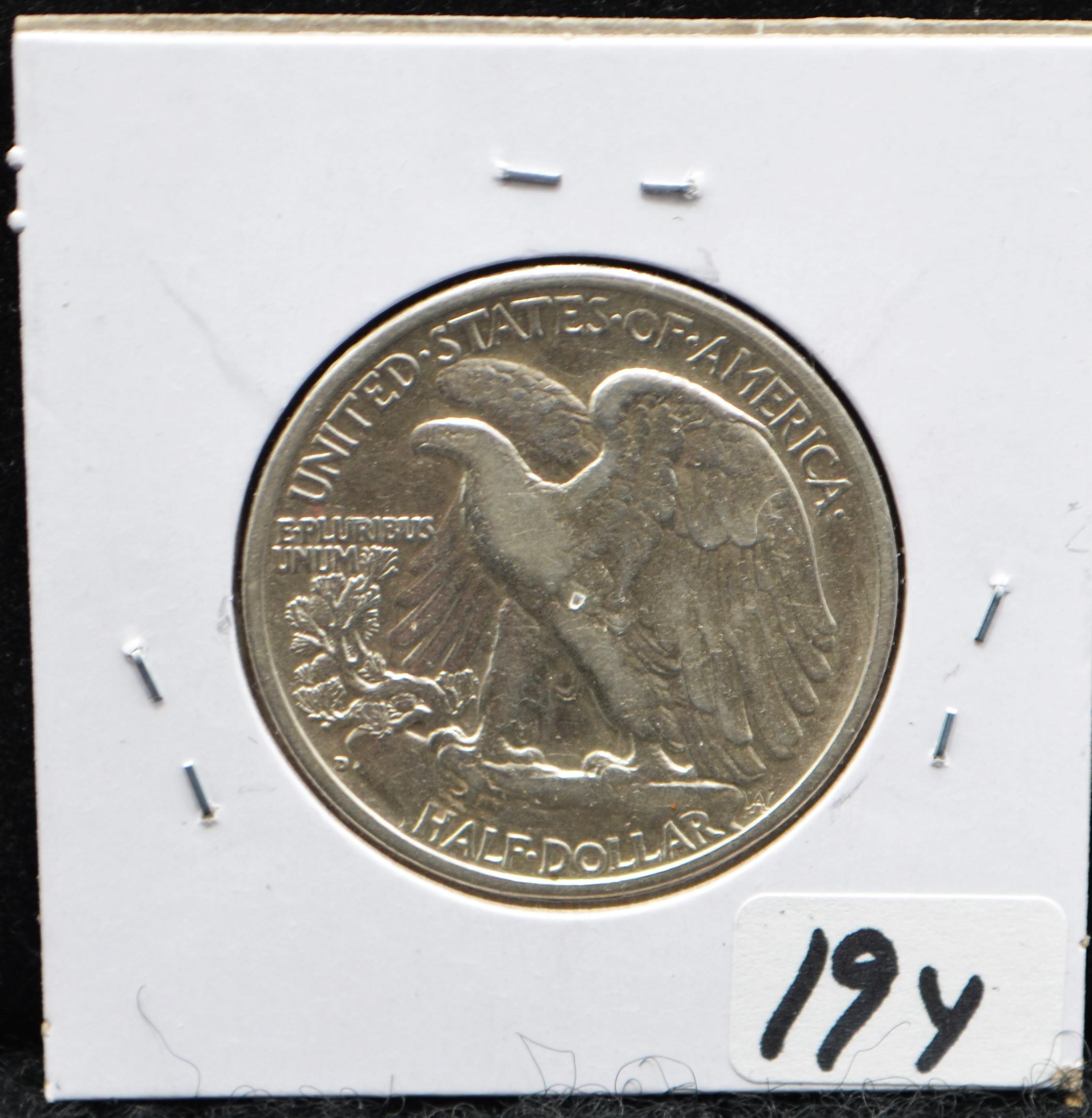 KEY 1938-D WALKING LIBERTY HALF DOLLAR