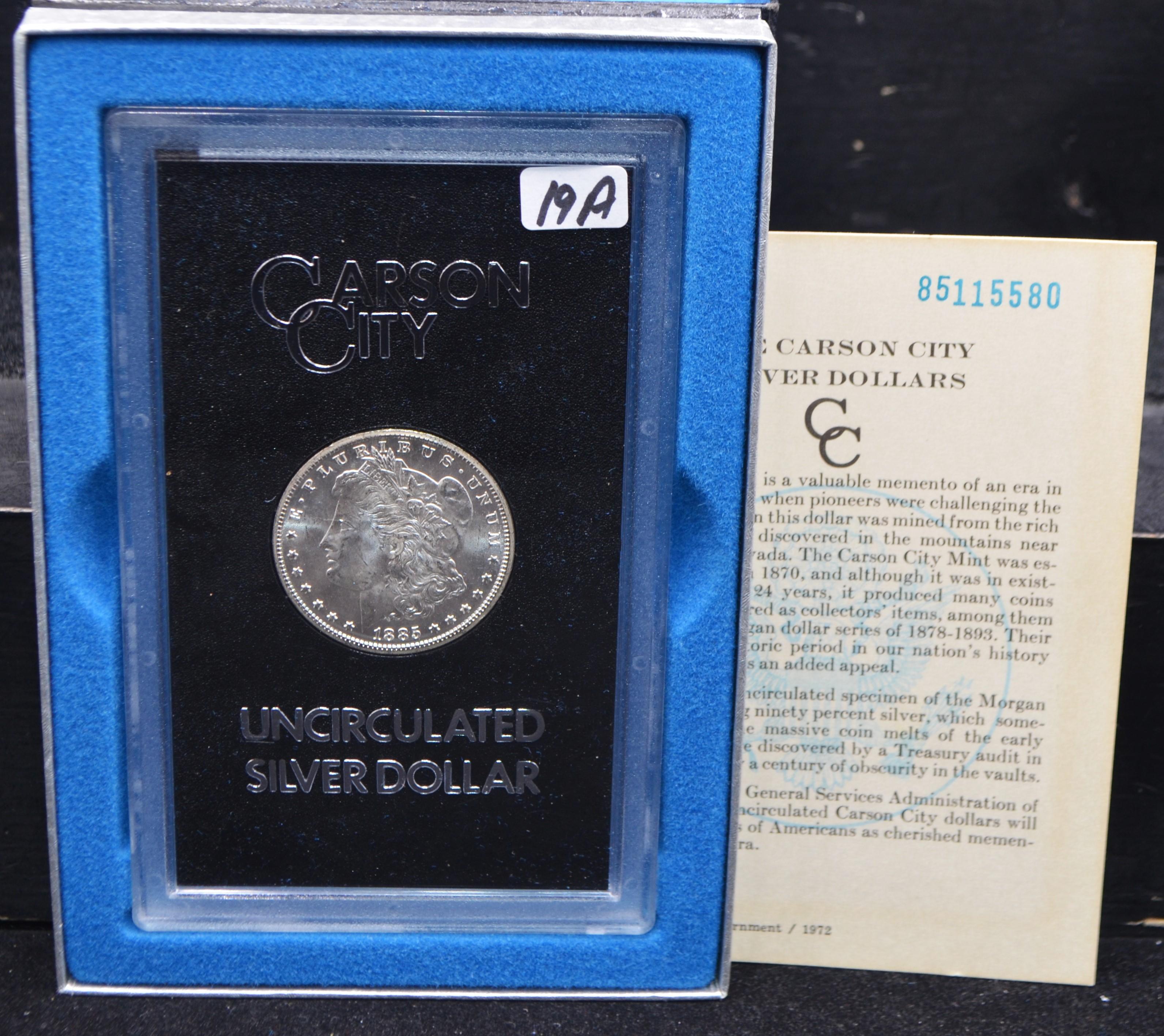 RARE 1885-CC GSA BLACK BOX MORGAN DOLLAR