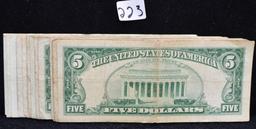 30 RED SEAL $5 U.S. NOTES SERIES 1953 & 1963