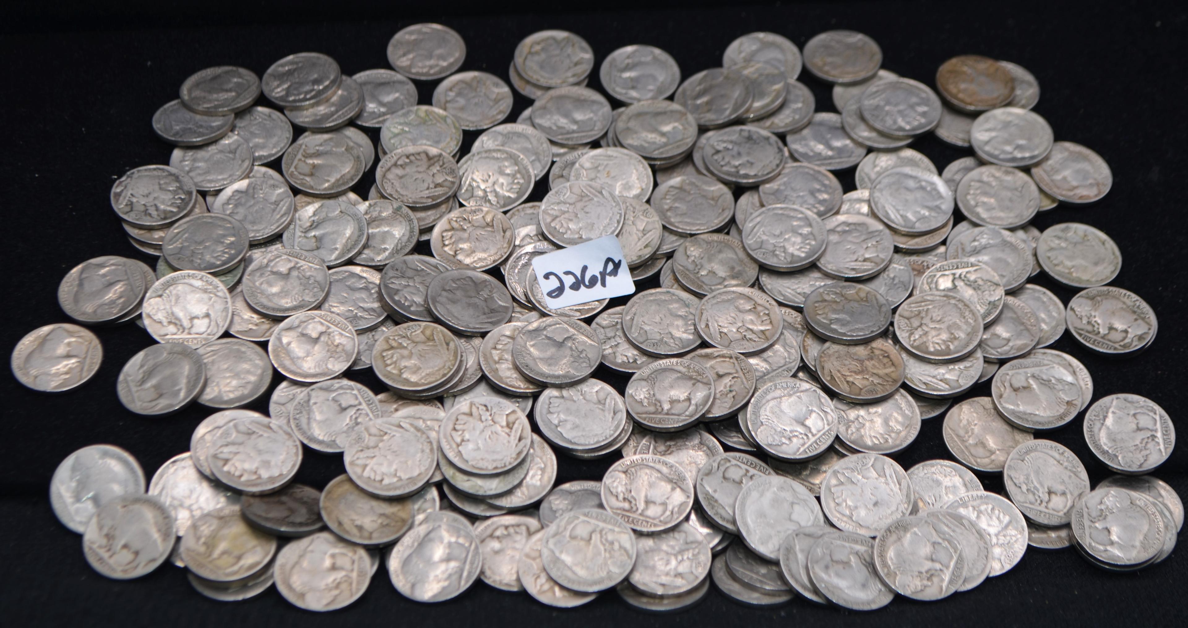 211 MIXED DATES & MINTS BUFFALO NICKELS