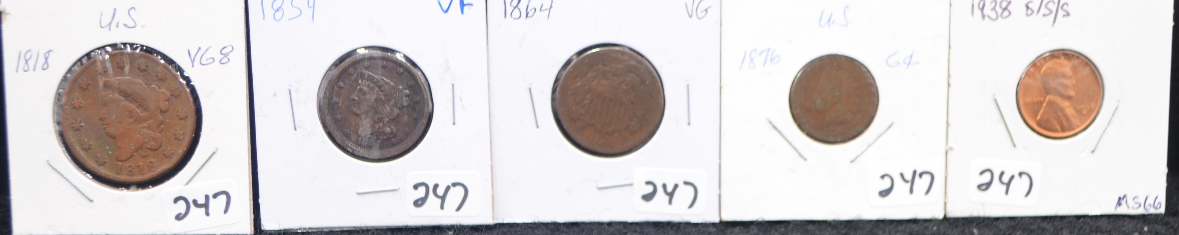 5 COIN COPPER TYPE SET