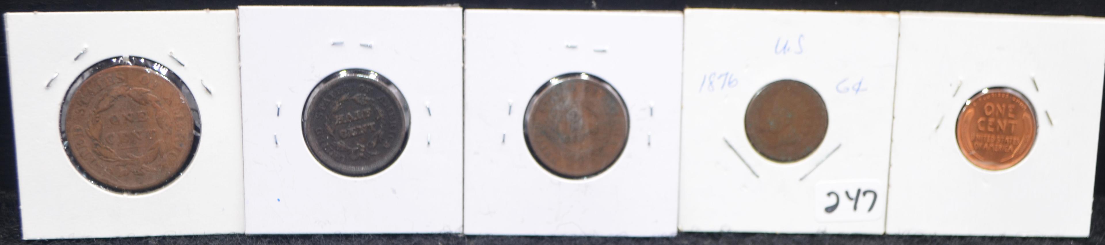 5 COIN COPPER TYPE SET