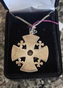 STERLING SILVER IRISH CROSS NECKLACE