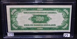 RARE $500 FEDERAL RESERVE NOTE SERIES 1934