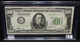 RARE $500 FEDERAL RESERVE NOTE SERIES 1934