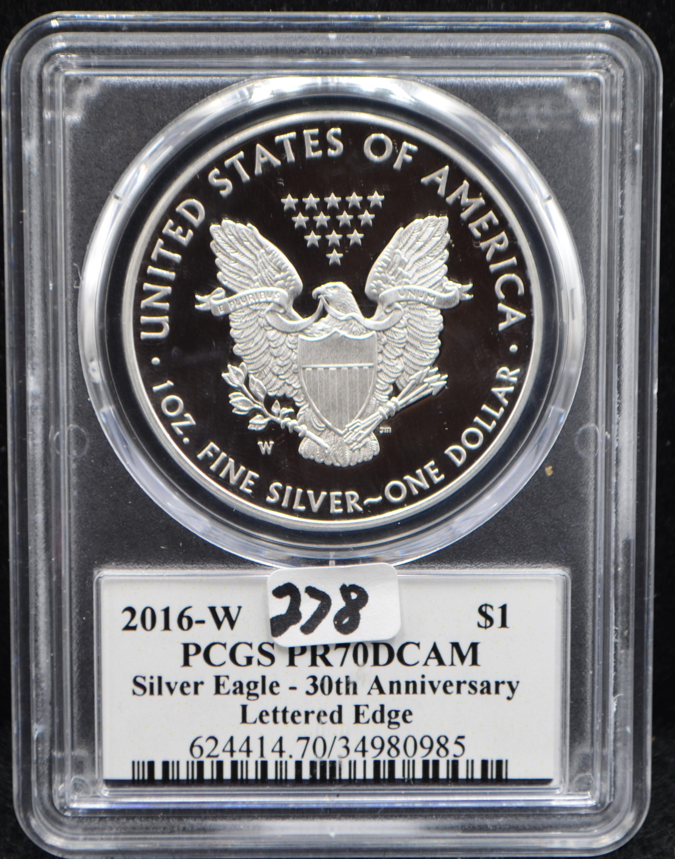 2016-W 30TH ANNIV SILVER EAGLE - PCGS PR-70 DCAM