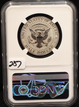 2018-S SILVER REVERSE PROOF KENNEDY NGC PF70