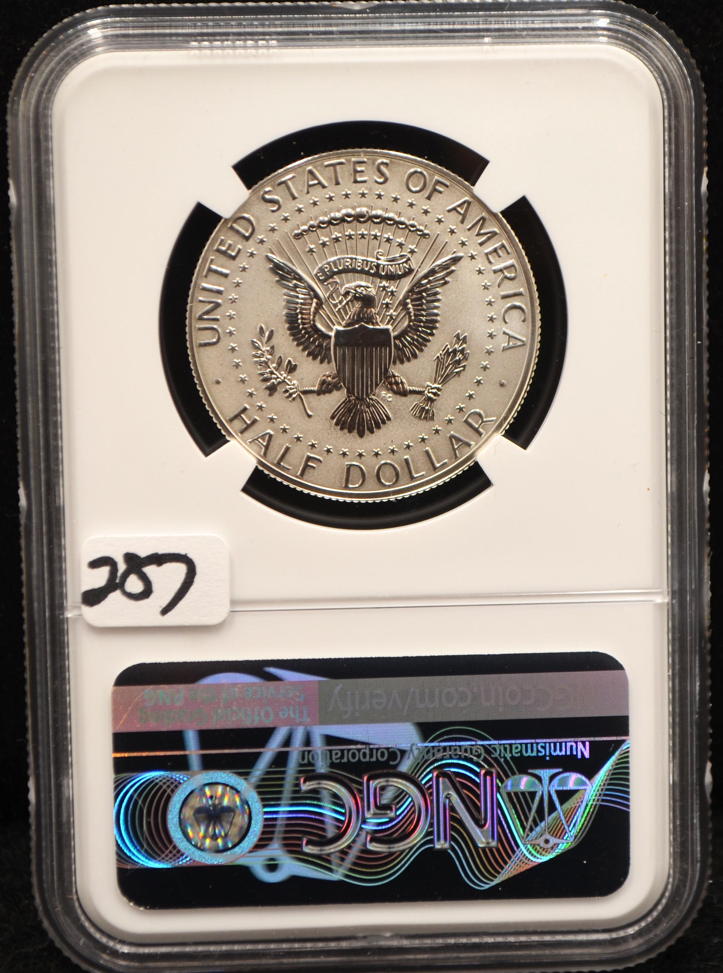 2018-S SILVER REVERSE PROOF KENNEDY NGC PF70