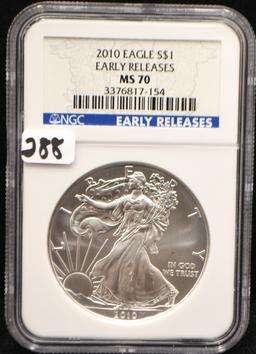 2010 AMERICAN SILVER EAGLE EARLY RELEASE NGC MS70