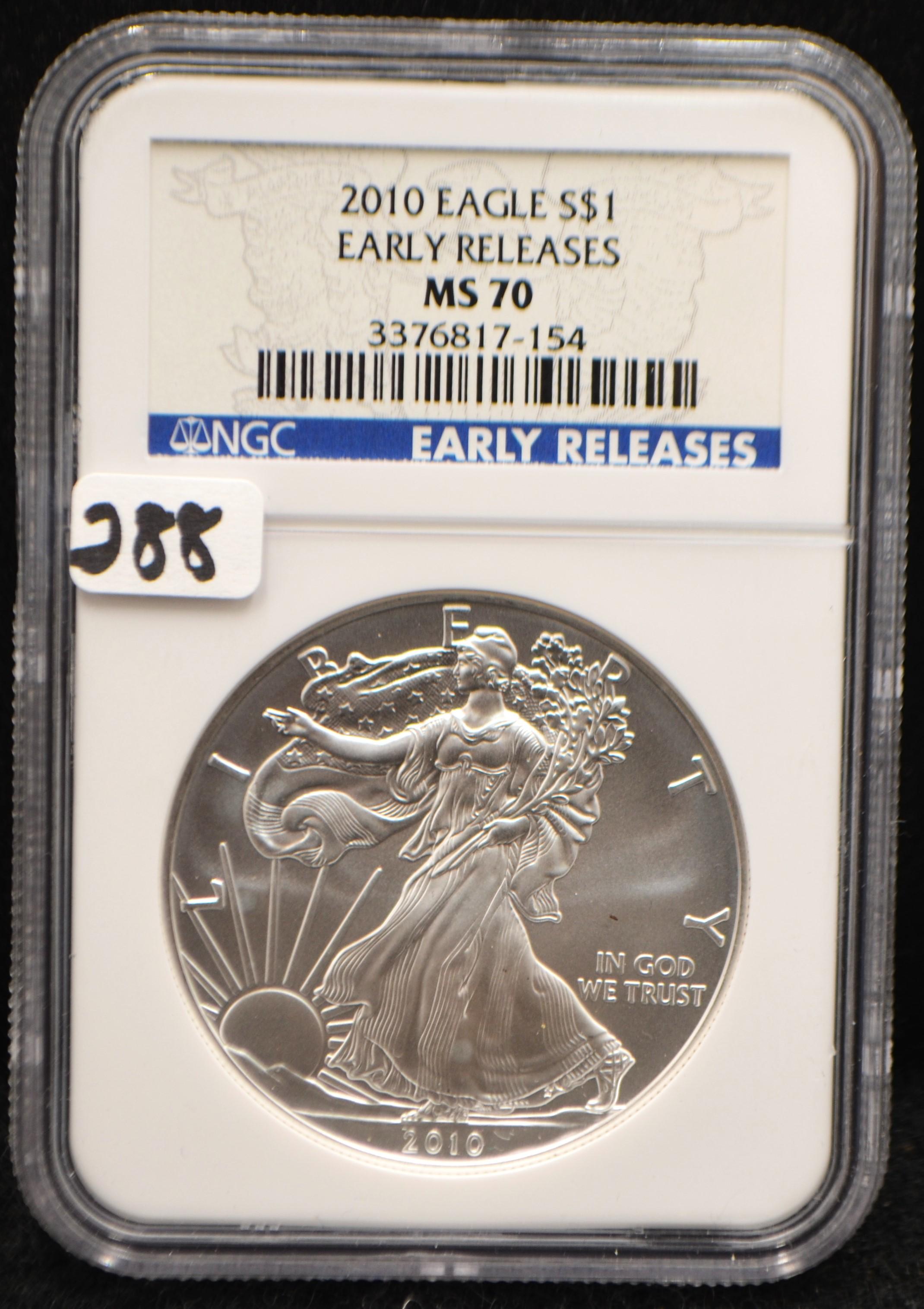 2010 AMERICAN SILVER EAGLE EARLY RELEASE NGC MS70