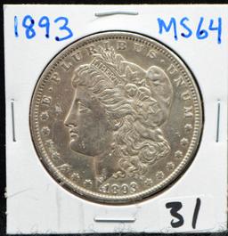 KEY 1893 MORGAN DOLLAR