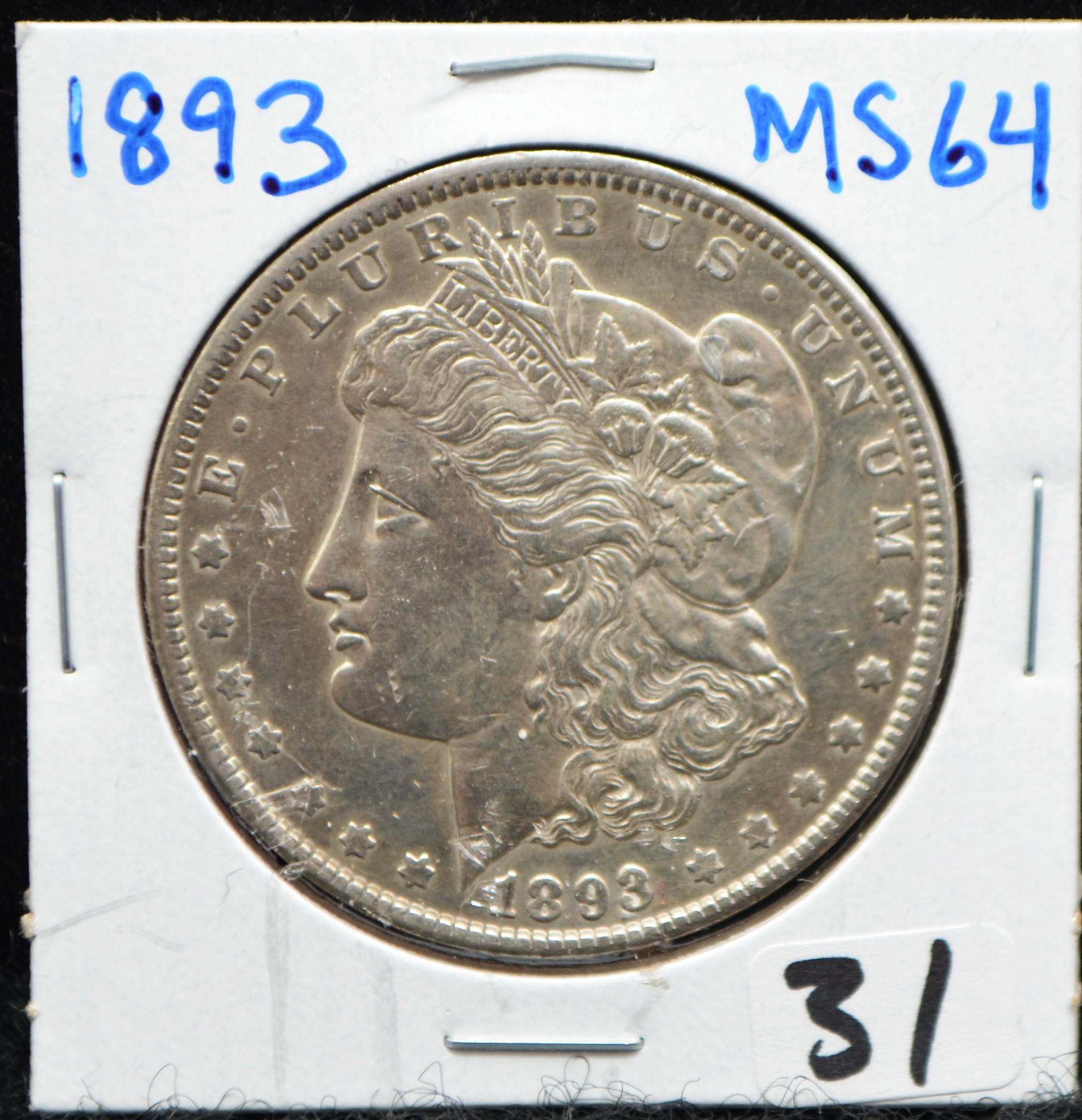 KEY 1893 MORGAN DOLLAR