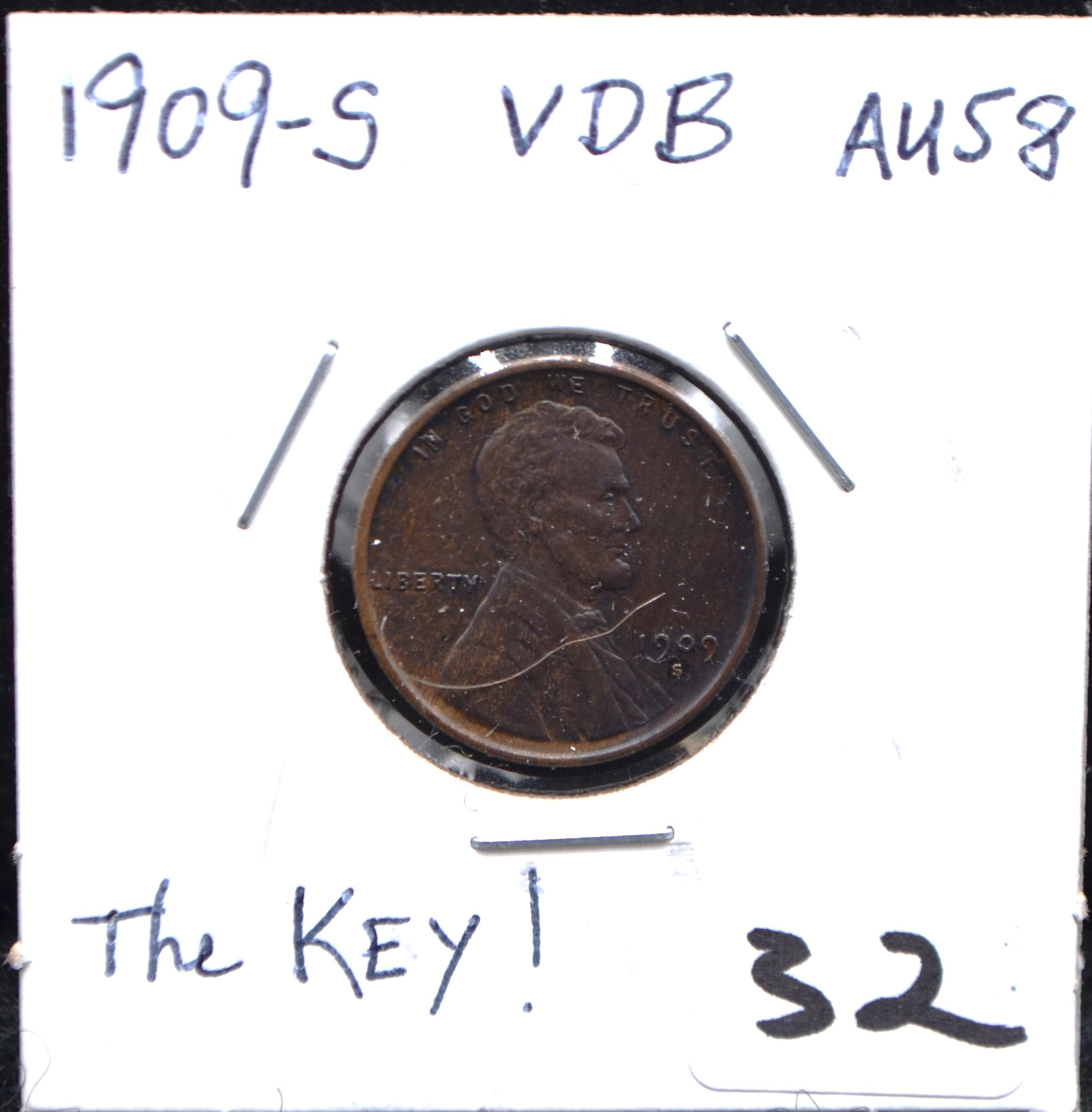 KEY DATE 1909-S VDB LINCOLN WHEAT PENNY