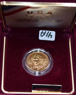 1988 UNC OLYMPIC $5 GOLD COIN