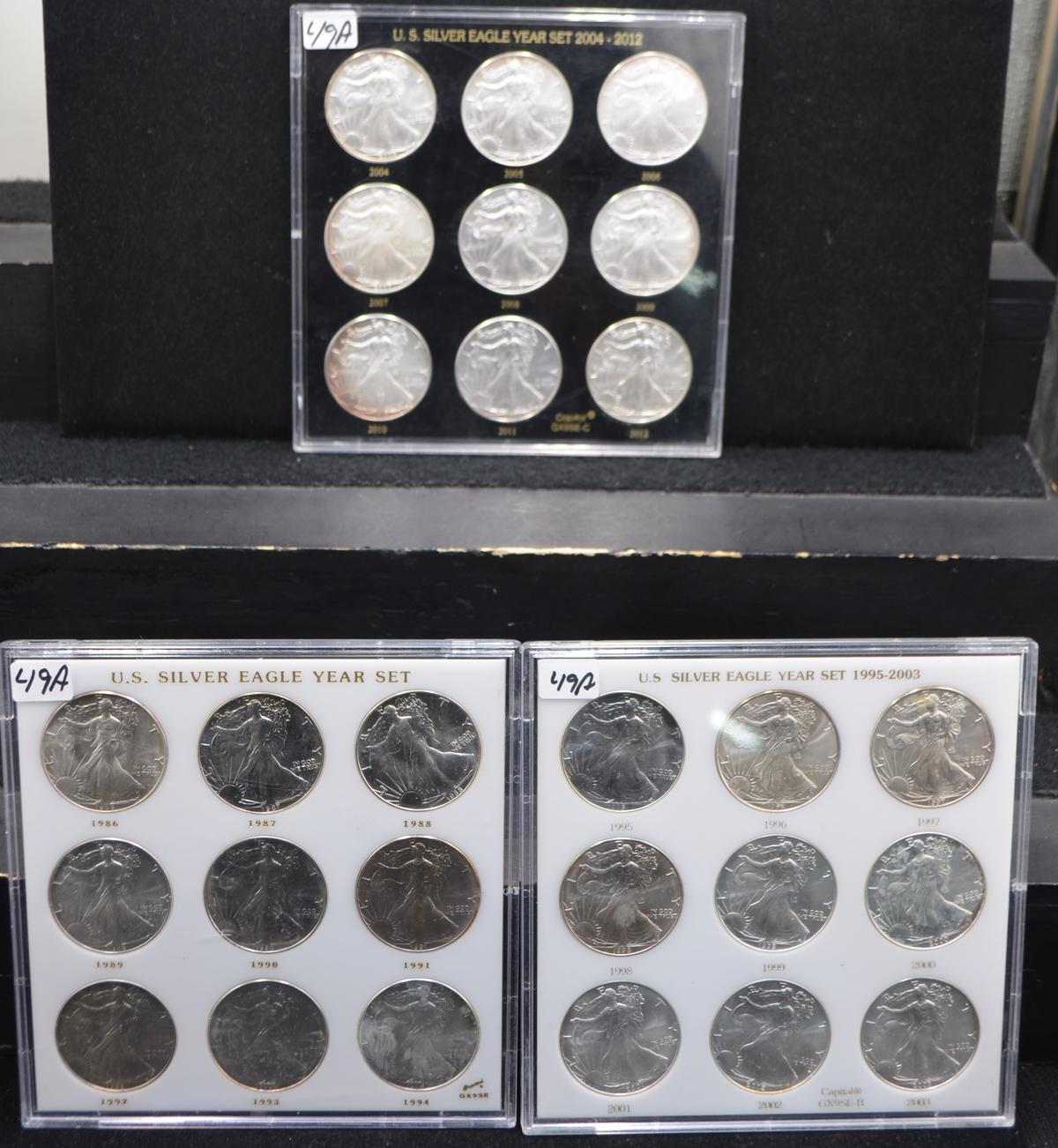 SET OF 27 (1986-2012) AMERICAN SILVER EAGLES