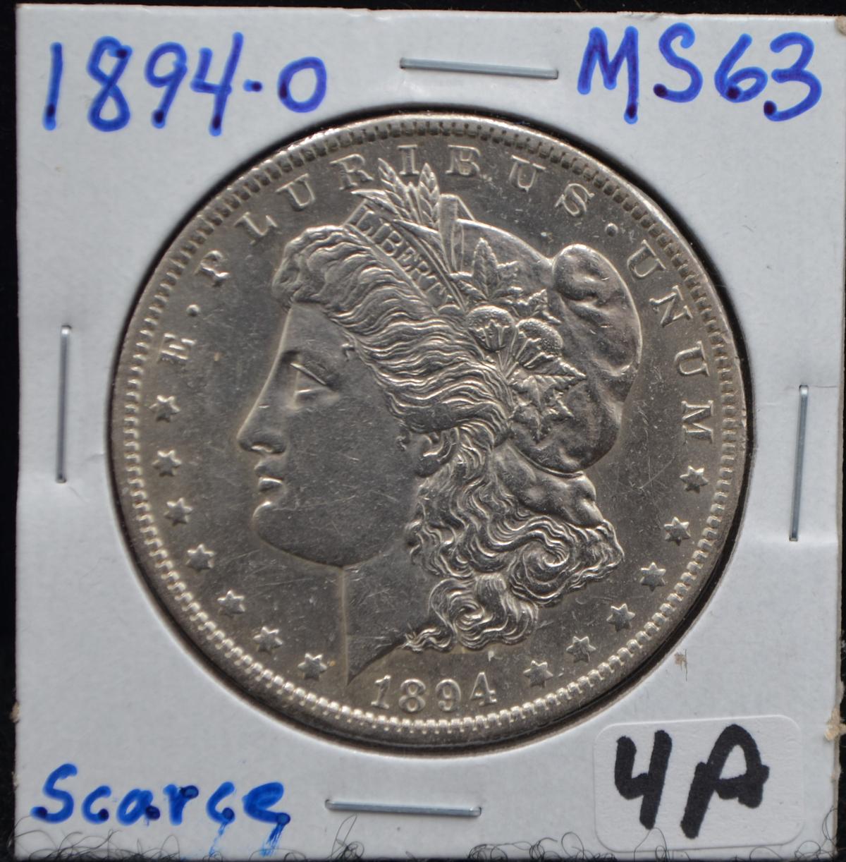 SCARCE 1894-0 MORGAN DOLLAR