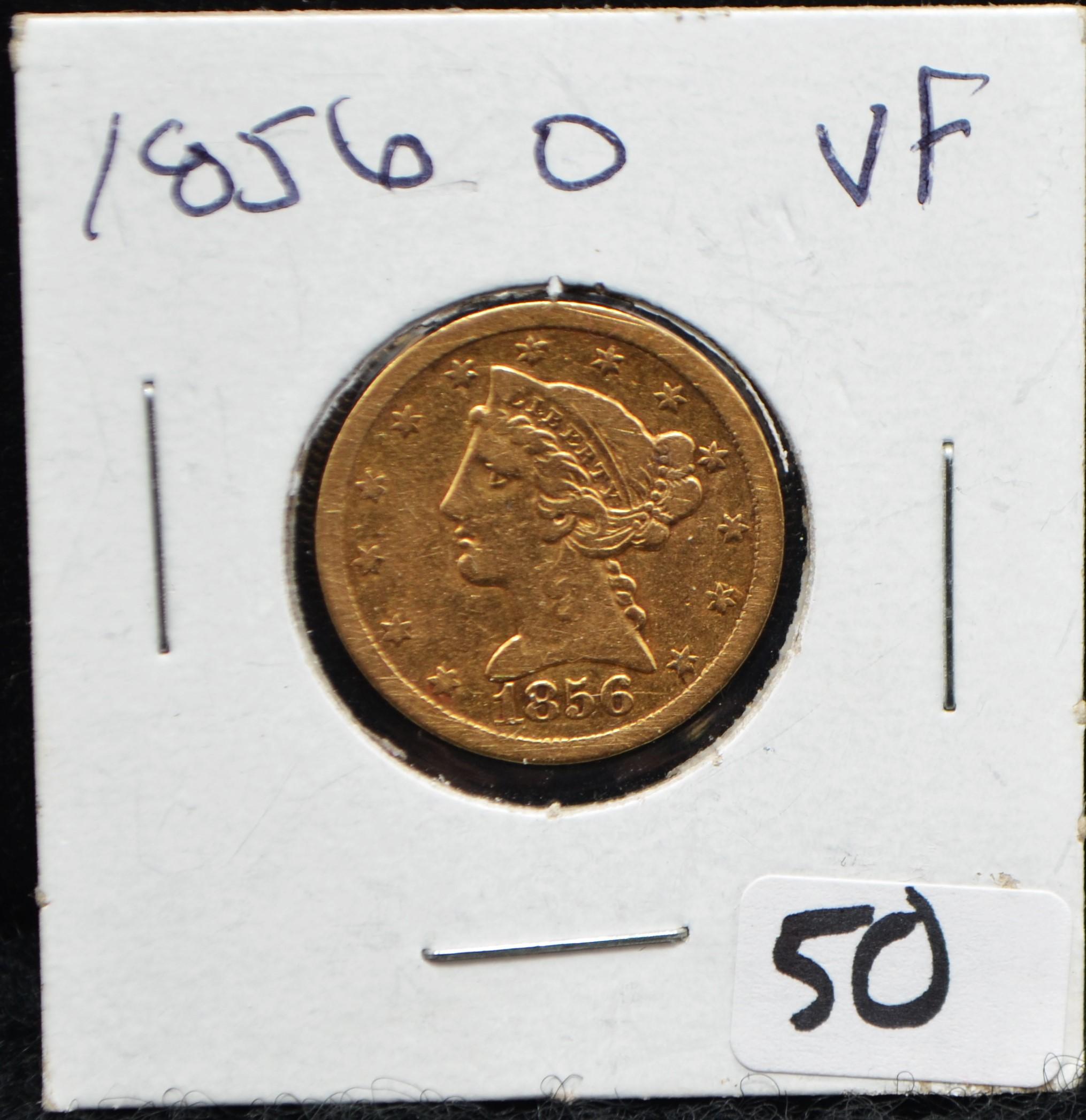 1856-0 $5 LIBERTY HEAD GOLD COIN