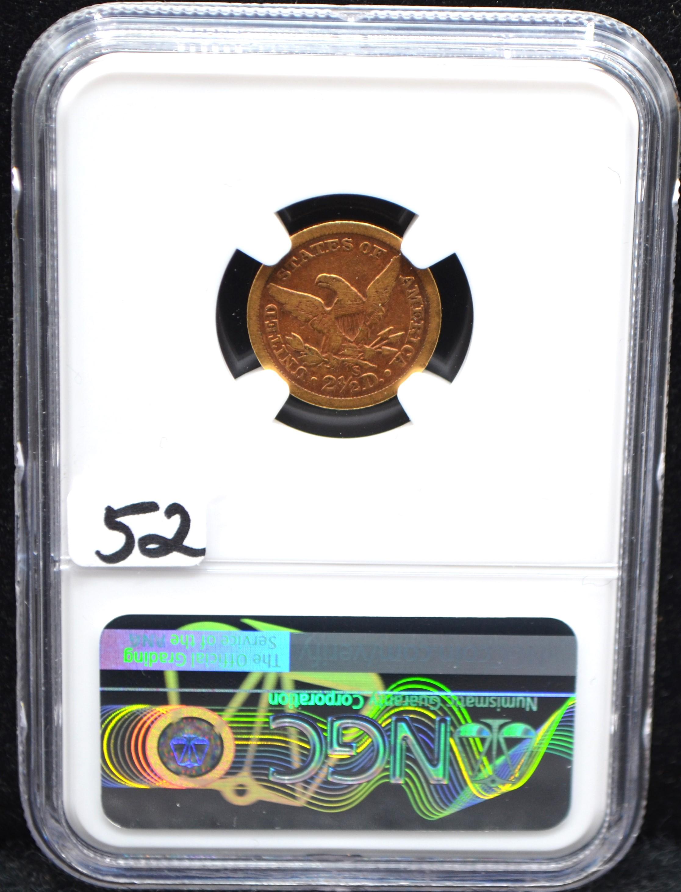 1862-S $2 1/2 LIBERTY HEAD GOLD COIN NGC VF