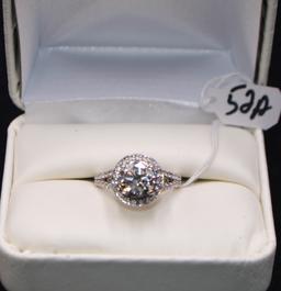 LADIES 2.22 CTTW DIAMOND 18K WHITE GOLD RING