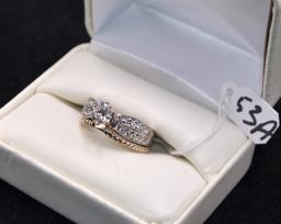 1.20 CTTW DIAMOND 14K WHITE GOLD WEDDING SET