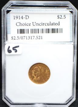 1914-D $2 1/2 INDIAN HEAD GOLD COIN