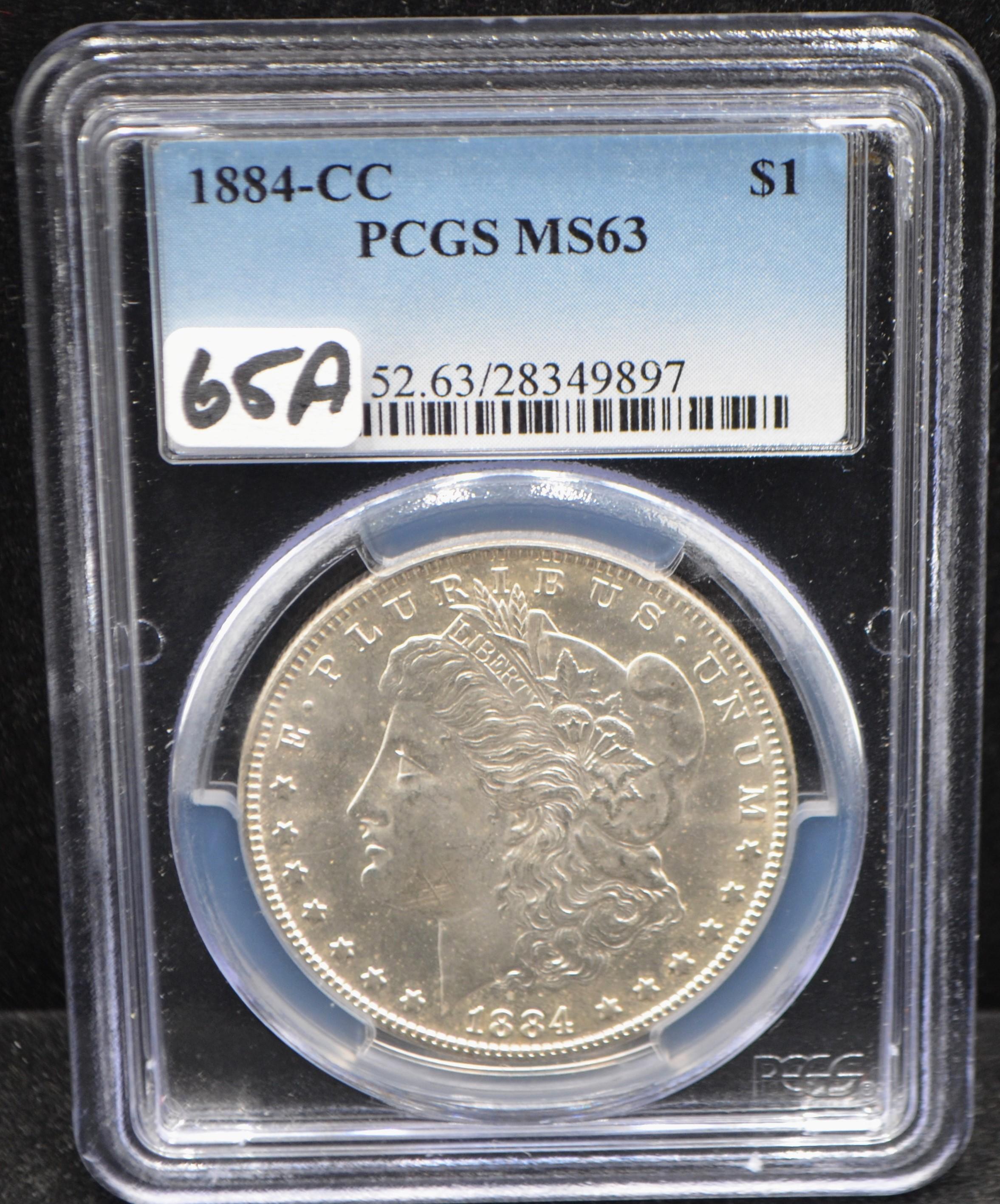 1884-CC MORGAN DOLLAR - PCGS MS63