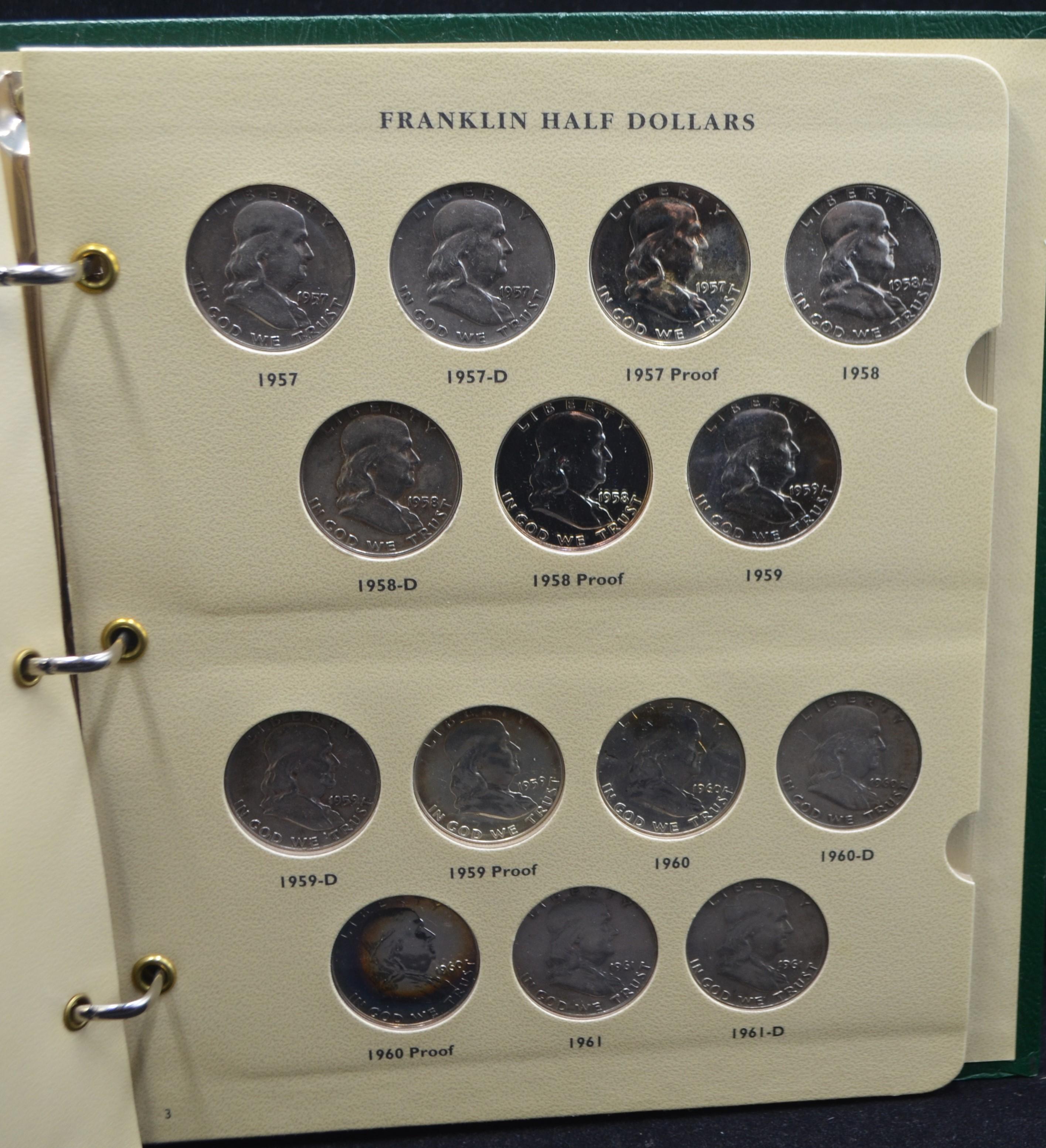 COMPLETE AU/BU FRANKLIN HALF DOLLAR BOOK