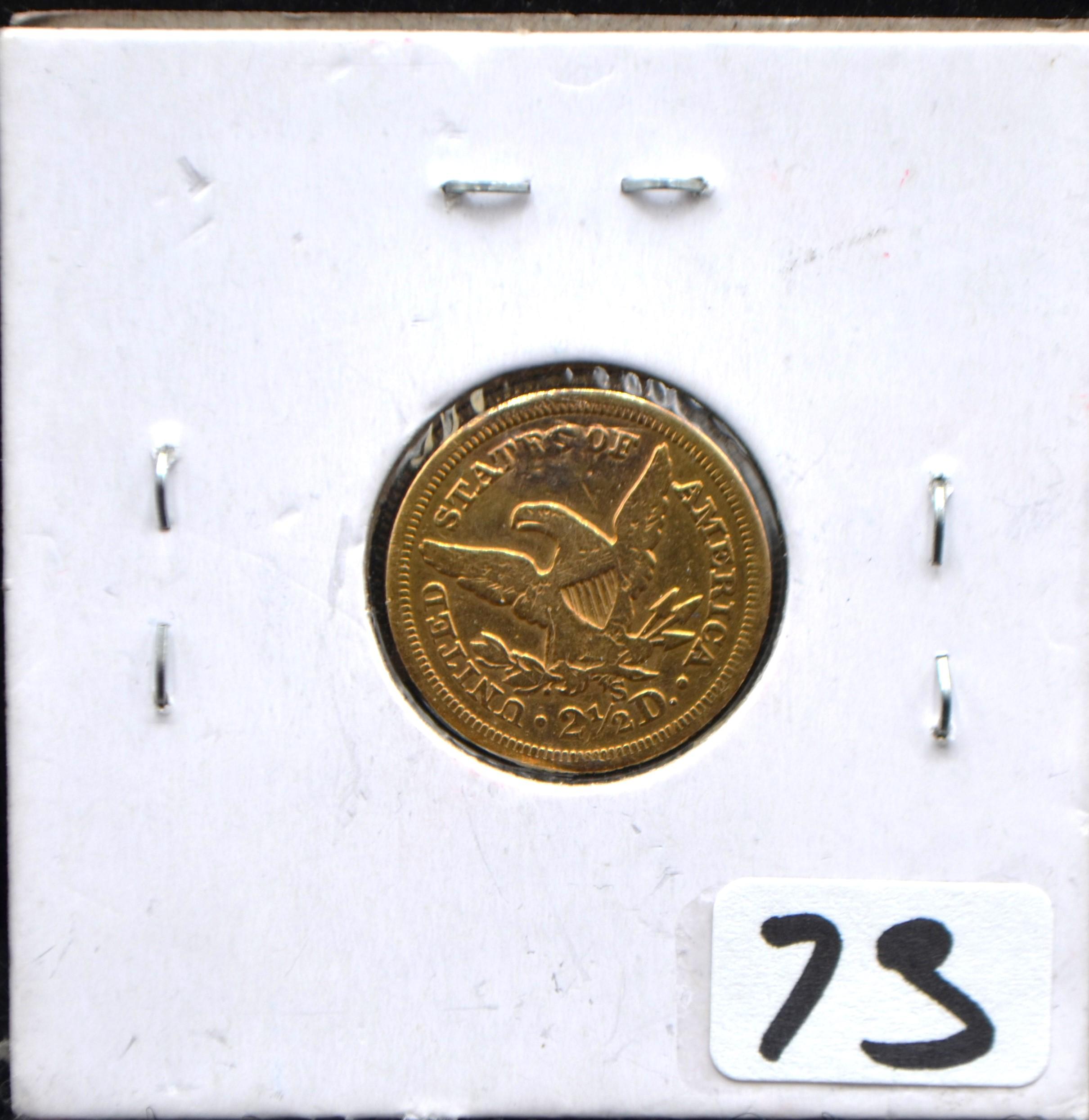 1861-S $2 1/2 LIBERTY HEAD GOLD COIN