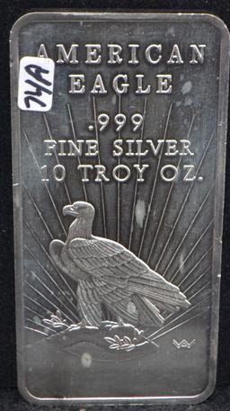 AMERICAN EAGLE 10 TROY OZ .999 FINE SILVER BAR