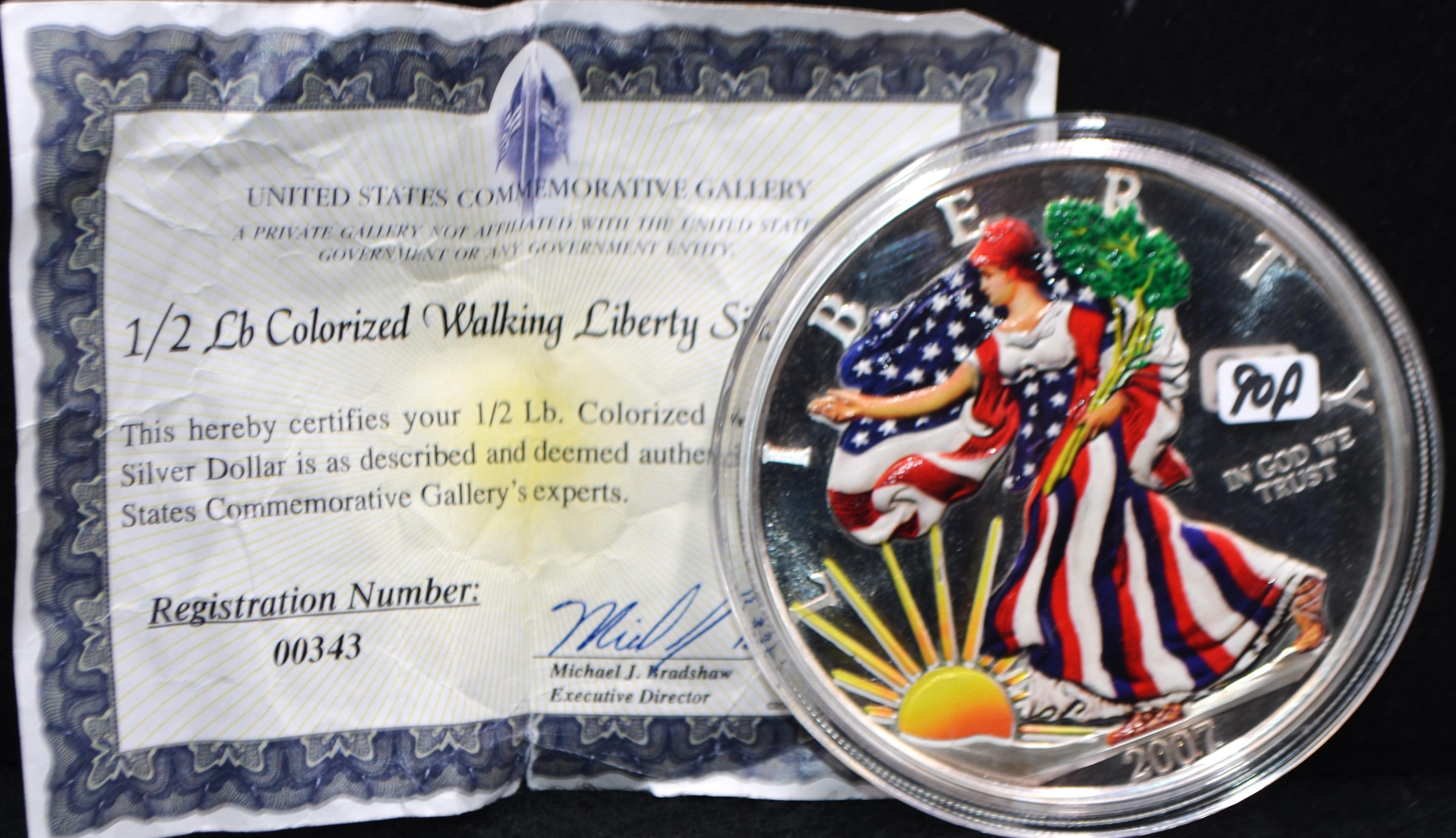 2007 1/2 LB (6 OZ) COLORIZED WALKING LIBERTY