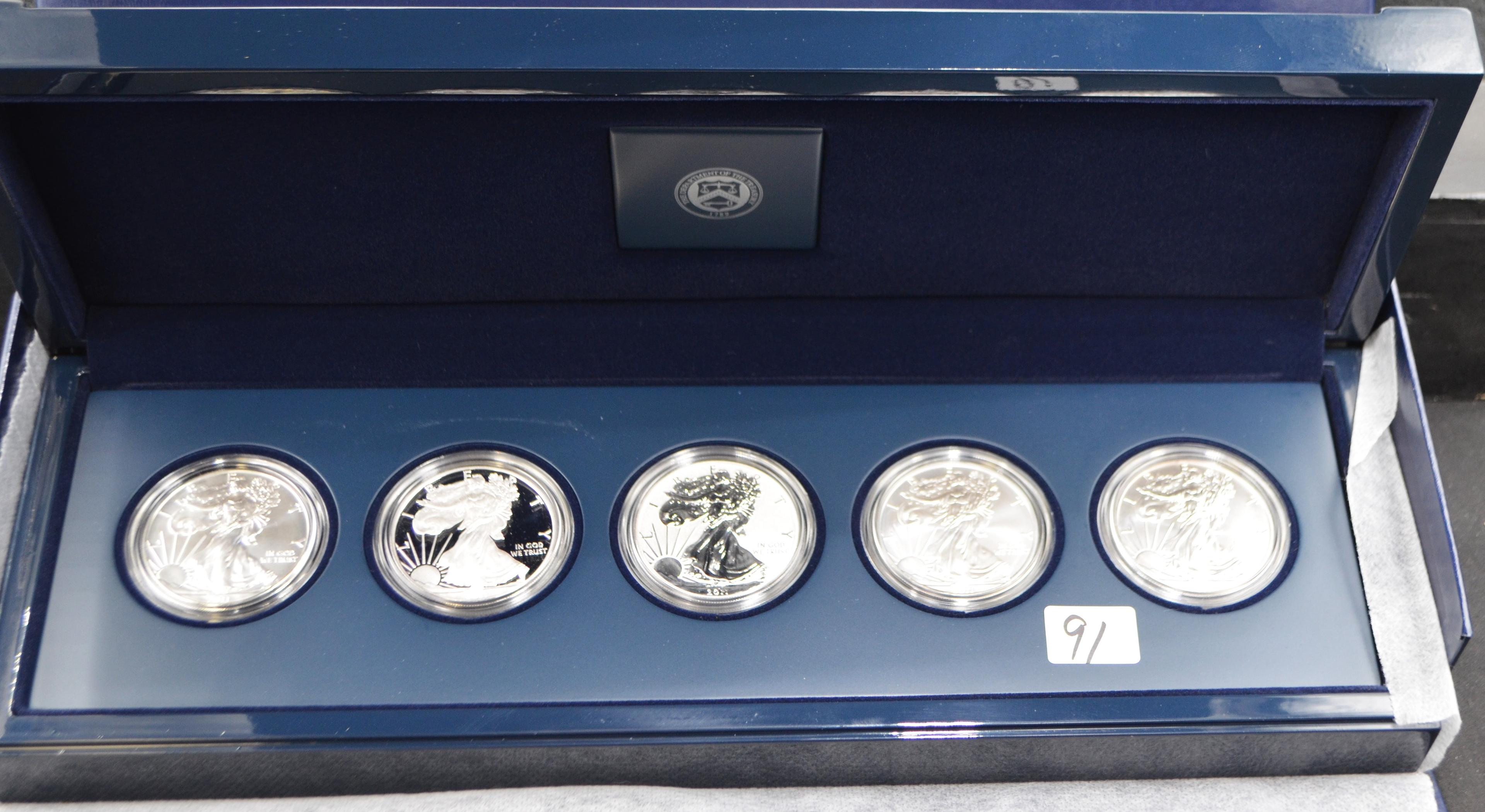 AMERICAN EAGLE 25TH ANNIVERSARY SILVER COIN SET