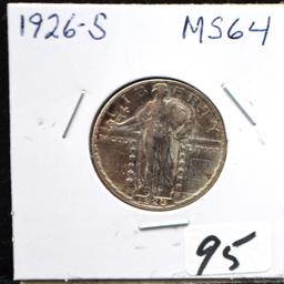 CHOICE 1926-S STANDING LIBERTY QUARTER