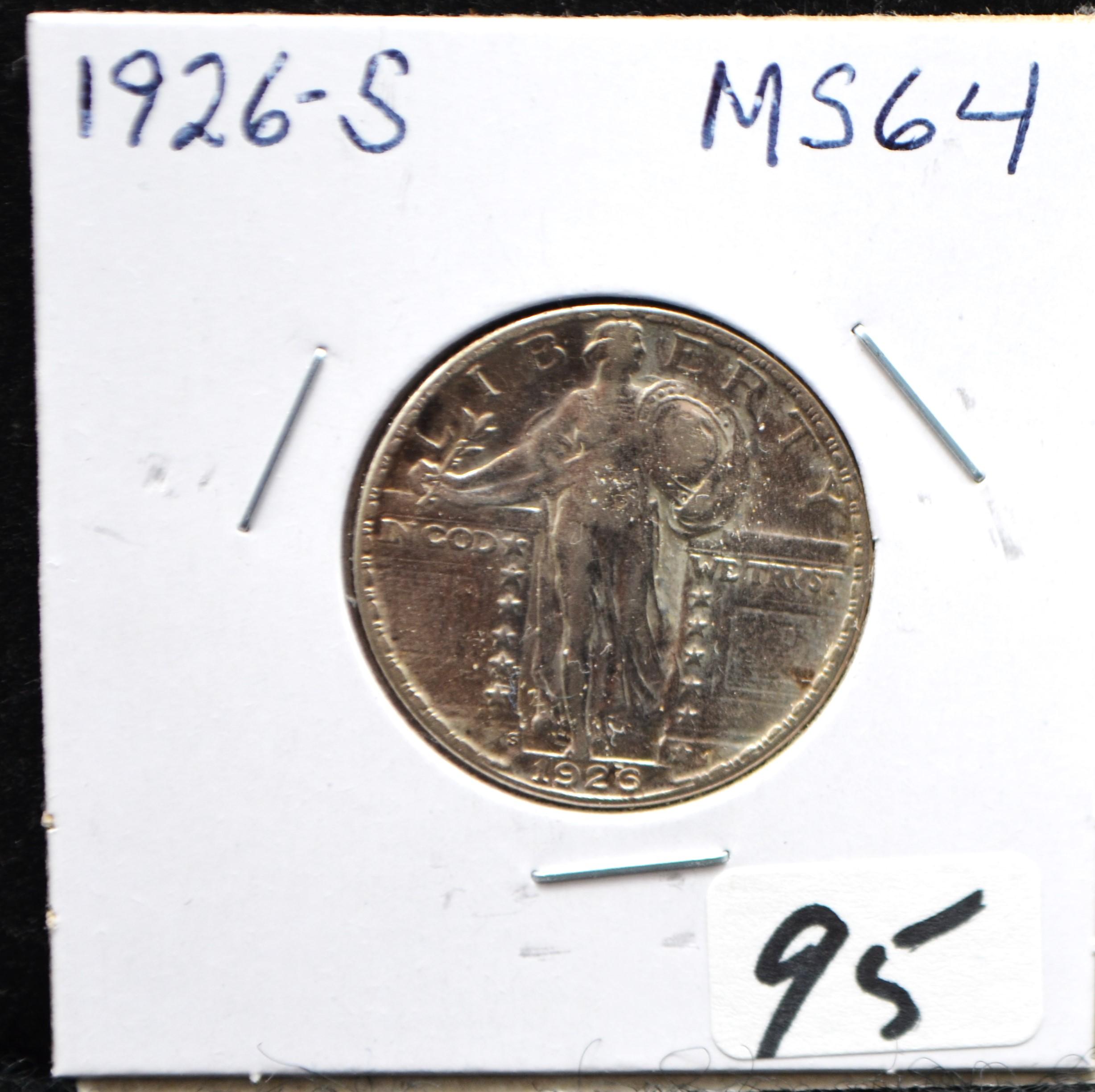 CHOICE 1926-S STANDING LIBERTY QUARTER