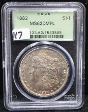 1882 MORGAN DOLLAR PCGS MS62DMPL