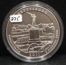 2011 5 OZ .999 FINE SILVER - GETTYSBURG