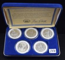 5 PIECE UNC WALKING LIBERTY HALVES 1941-1945
