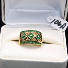 LADIES 2.62 CTTW EMERALD & DIAMOND 14K GOLD RING