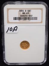 RARE TYPE 1 $1 LIBERTY HEAD GOLD COIN - NGC MS63