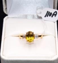 LADIES 2.41 CTTW DIAMOND & SAPPHIRE 18K GOLD RING