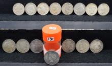 15 MIXED DATE PEACE DOLLARS