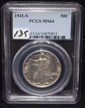 1941-S WALKING LIBERTY HALF DOLLAR - PCGS MS64