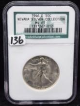 1946-D WALKING LIBERTY HALF DOLLAR - NGC MS65