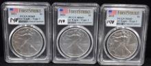 (3) TYPE 1 FIRST STRIKE 2021 SILVER EAGLES M69