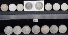 15 MIXED DATES & MINTS MORGAN DOLLARS