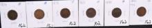 6 MIXED DATE INDIAN HEAD PENNIES