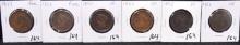 6 MIXED DATE LARGE CENTS