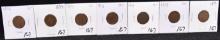 7 MIXED DATE INDIAN HEAD PENNIES