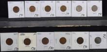 12 MIXED DATE INDIAN HEAD PENNIES