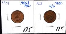 HIGH GRADE 1901 & 1903 INDIAN HEAD PENNIES