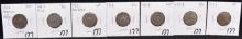 5 MIXED DATE SHIELD NICKELS